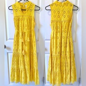 Kate Spade yellow eyelet patio dress sz S